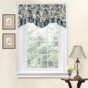 Waverly Traditions Navarra Farmhouse Scalloped Rod Pocket Valance 52"‎ X 16" New